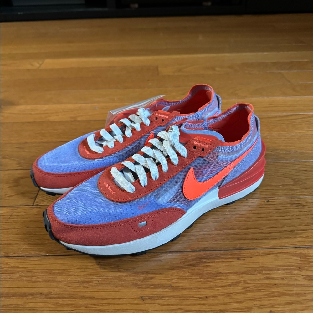 Nike Men's Vibrant Red and Blue waffle one Sneakers